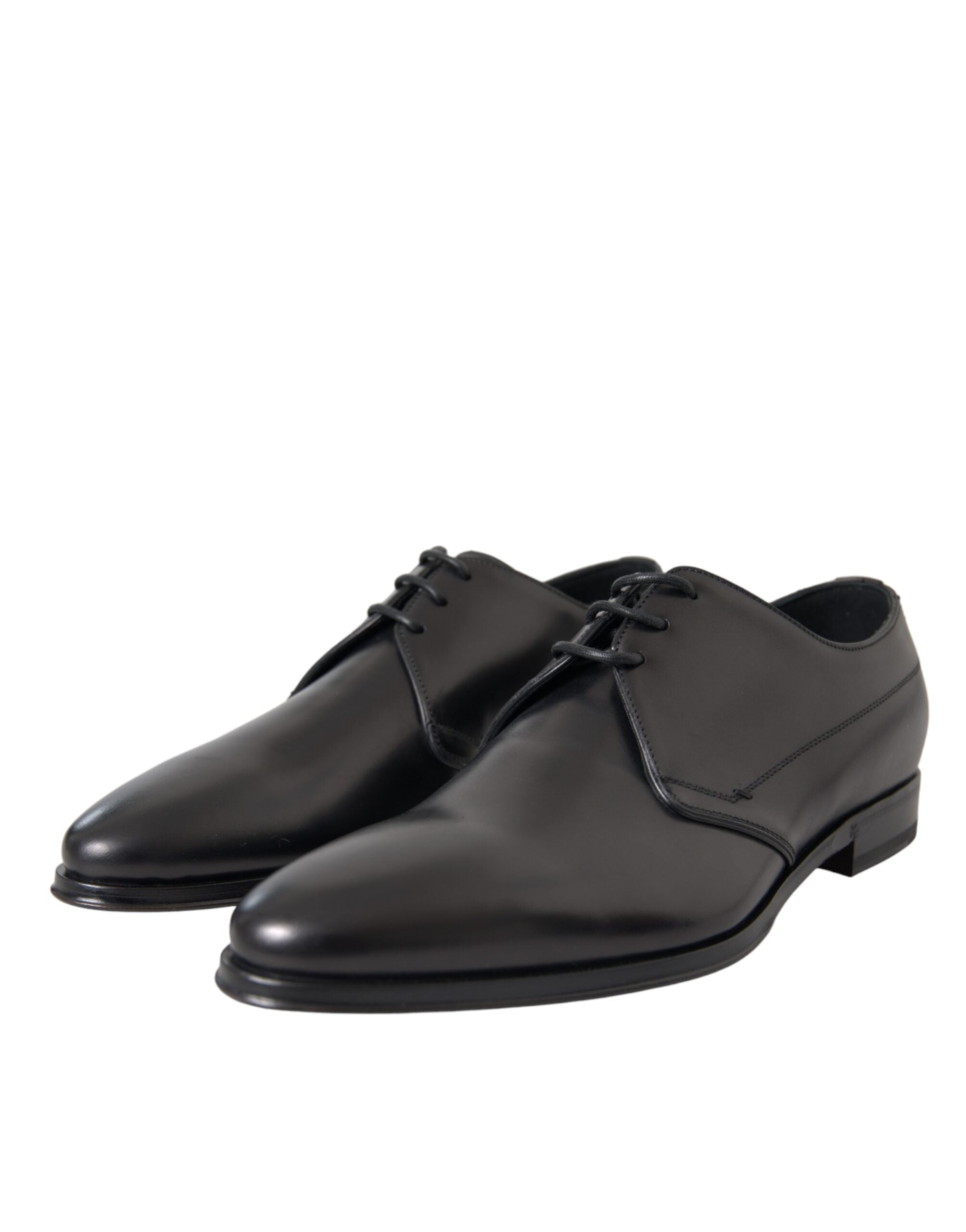 Dolce & Gabbana Black Leather Derby Formal Dress Men Men's Shoes