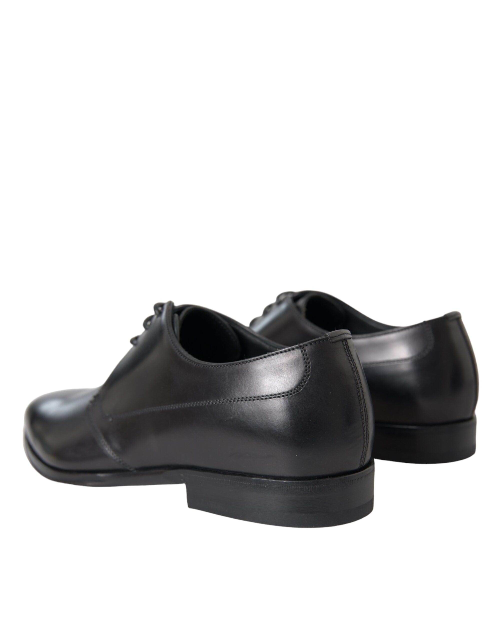Dolce & Gabbana Black Leather Derby Formal Dress Men Men's Shoes