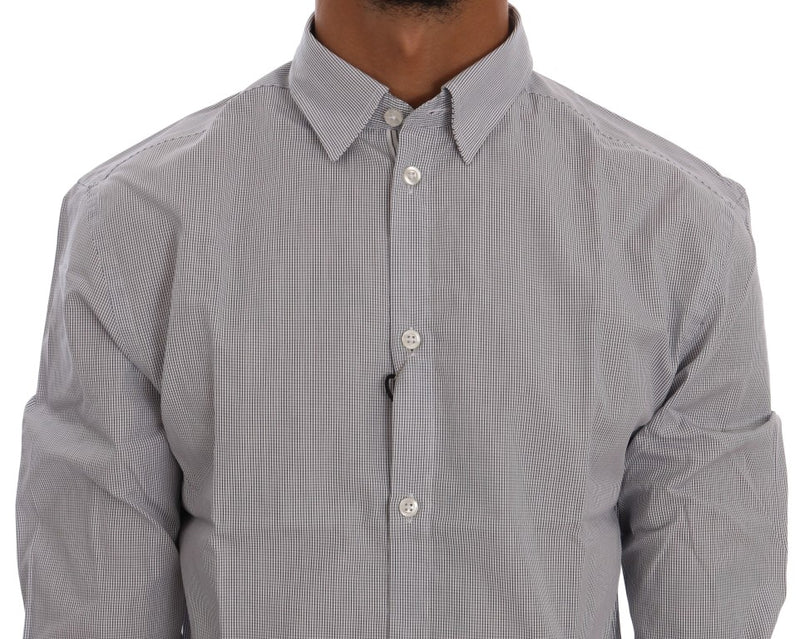 Frankie Morello Chic Blue Checkered Casual Men's Shirt
