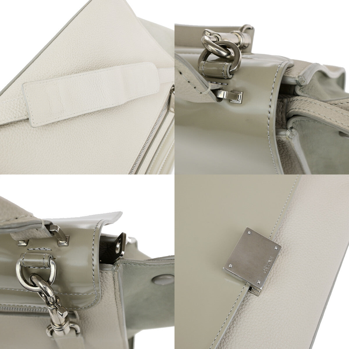 Celine Trapeze Leather Beige Leather Handbag (Pre-Owned)