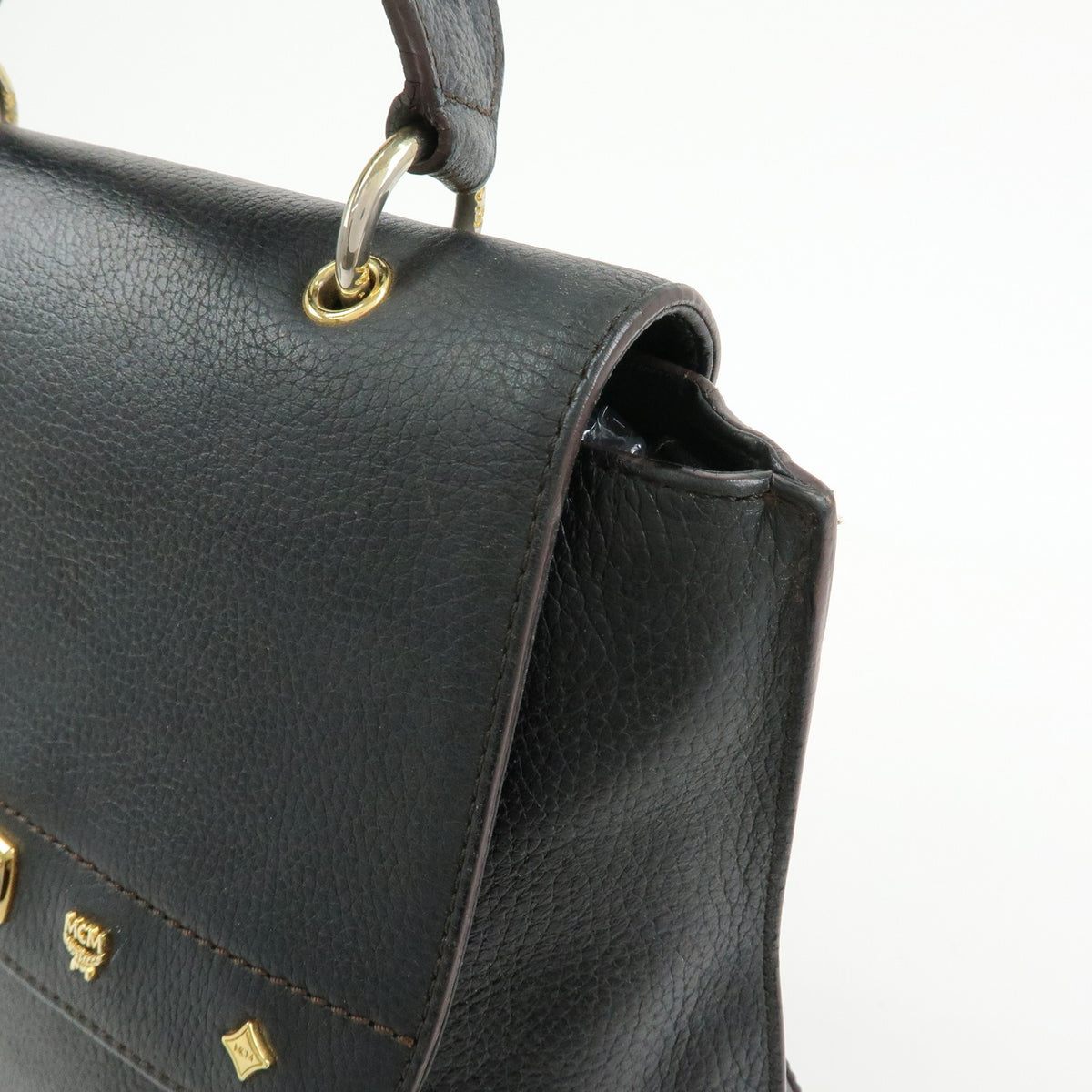 MCM Vintage Leather Black Leather Shoulder Bag Bag (Pre-Owned)