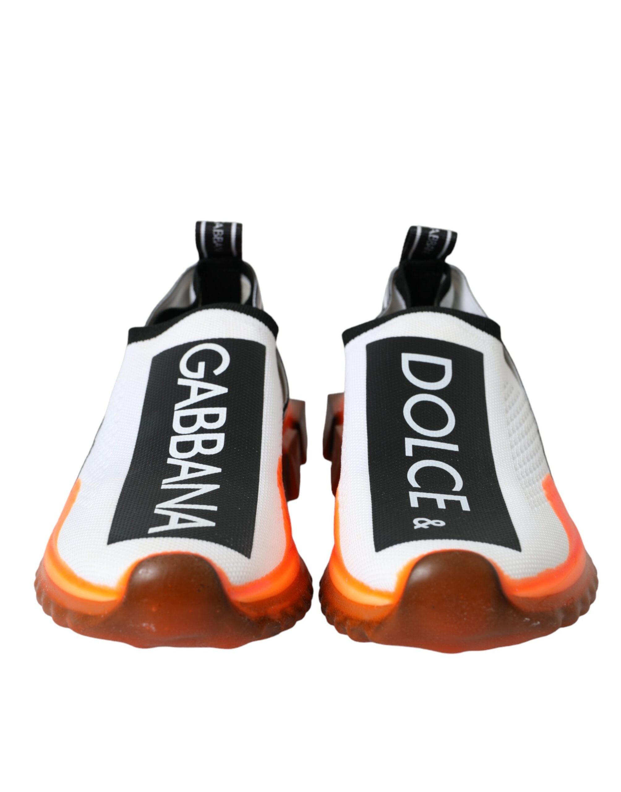 Dolce & Gabbana Black White Orange Slip On Sorrento Sneakers Women's Shoes