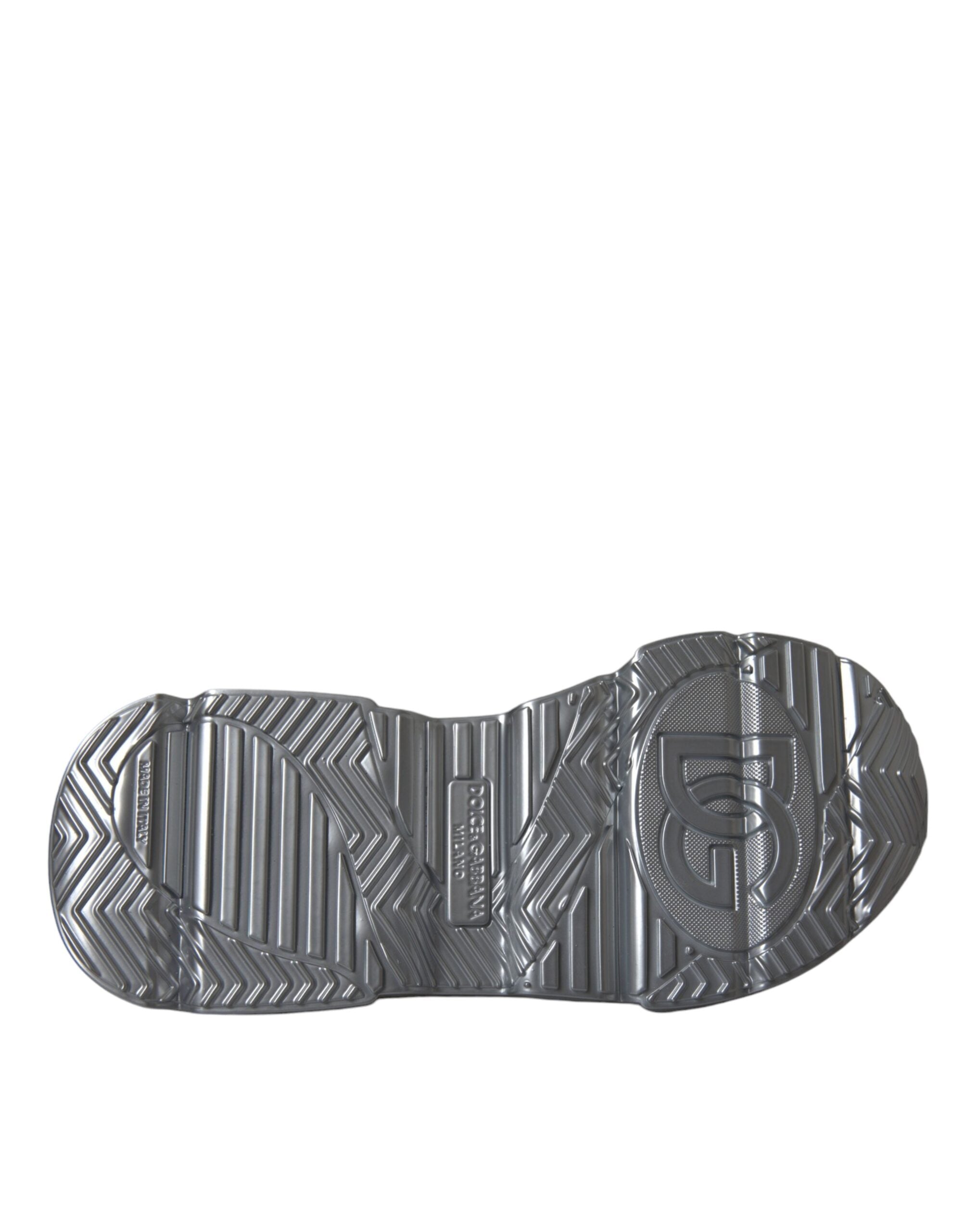 Dolce & Gabbana Silver Iridescent DAYMASTER Leather Sneakers Women's Shoes