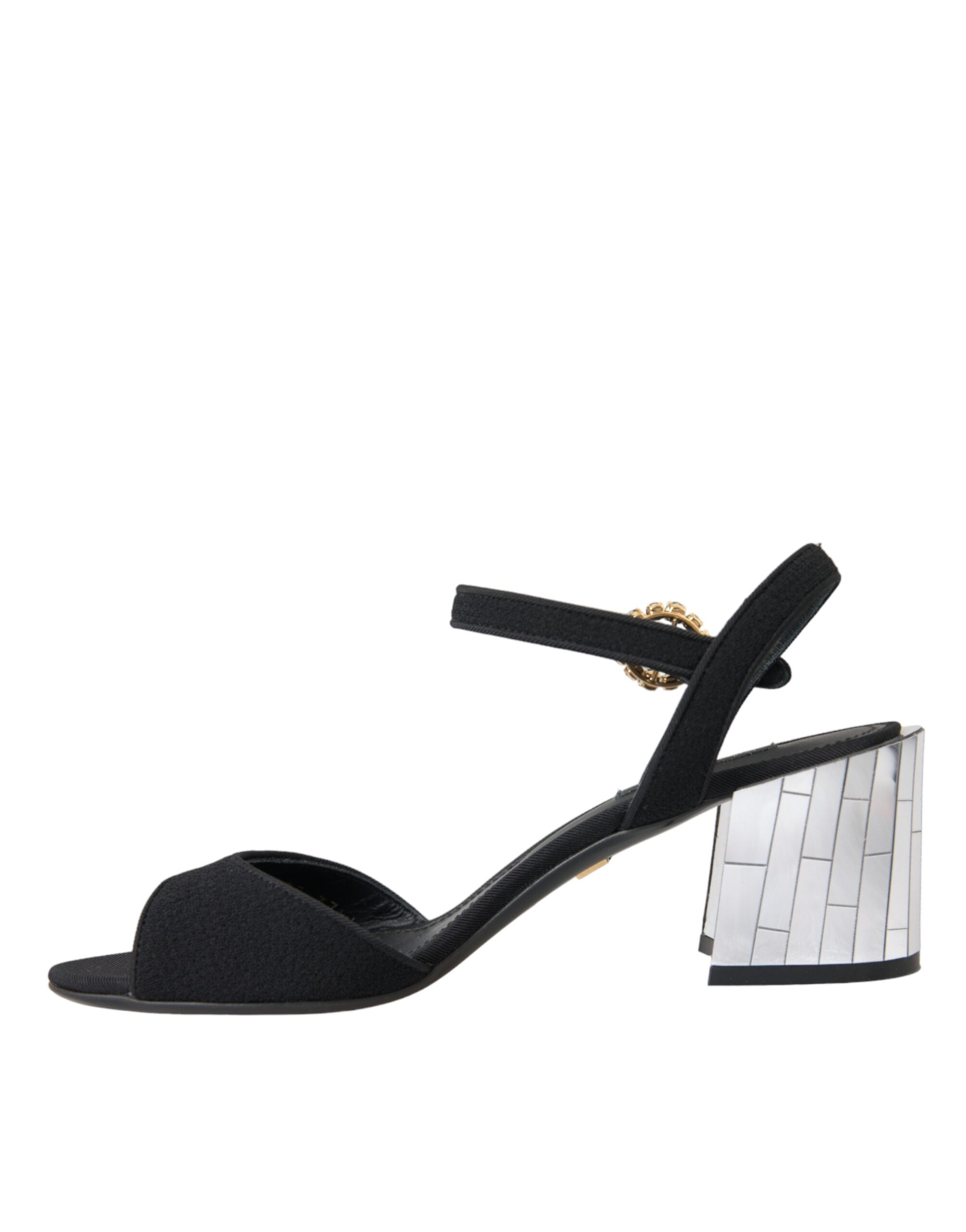Dolce & Gabbana Black Crystal Ankle Strap Keira Sandal Women's Shoes (Pre-Owned)