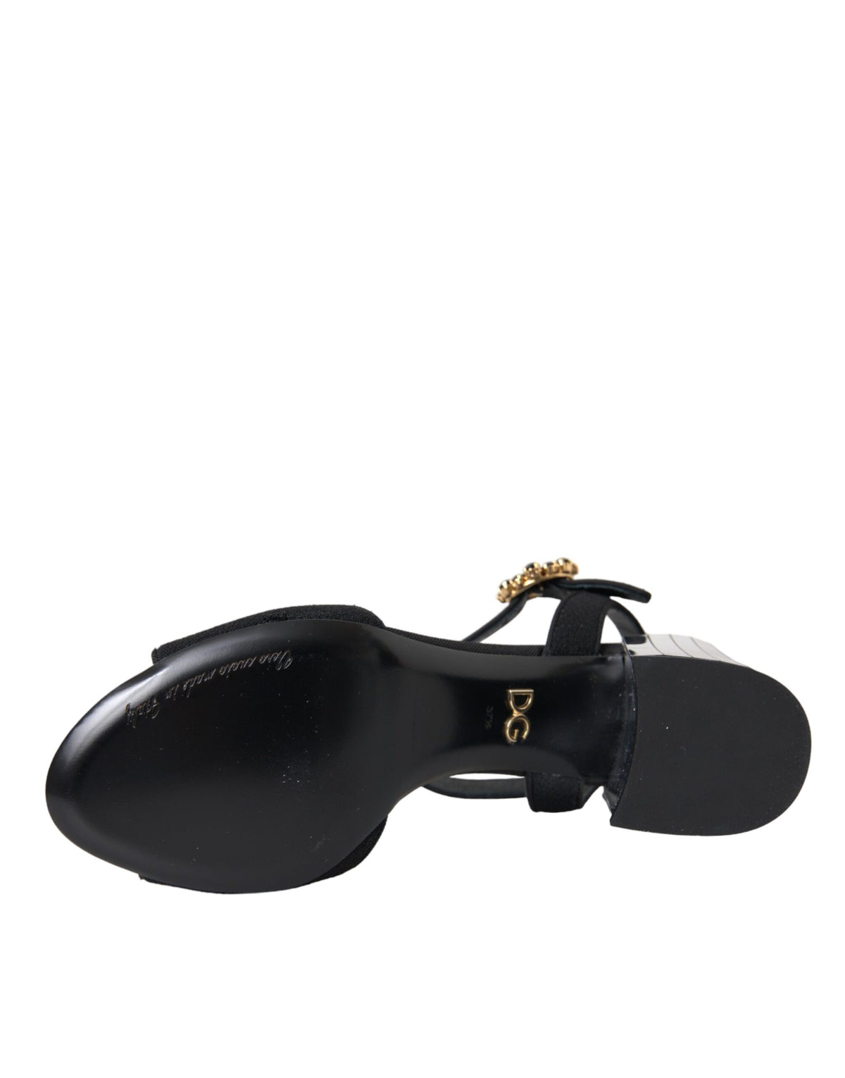 Dolce & Gabbana Black Crystal Ankle Strap Keira Sandal Women's Shoes (Pre-Owned)