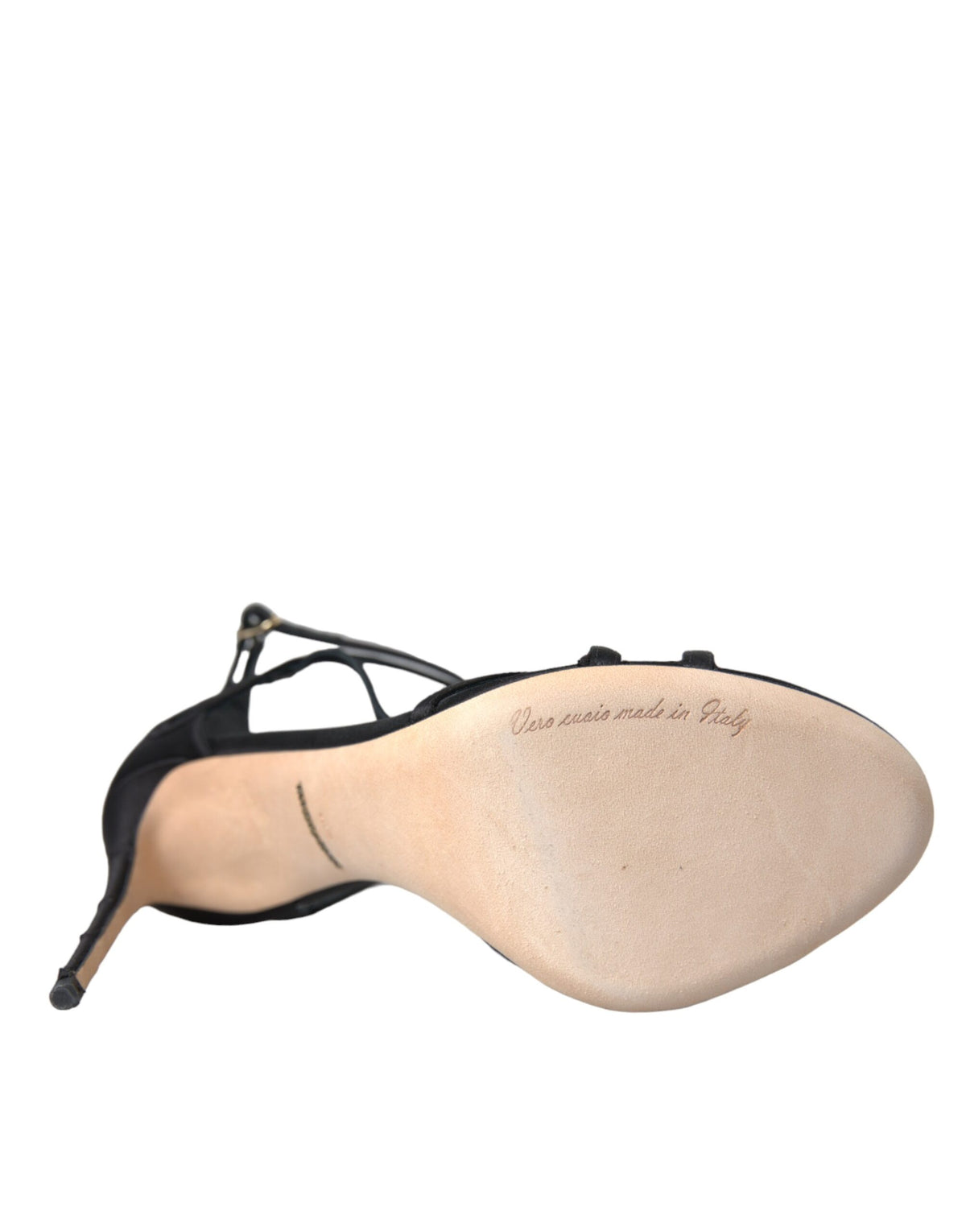 Dolce & Gabbana Black Keira Satin Heels Sandals Women's Shoes (Pre-Owned)