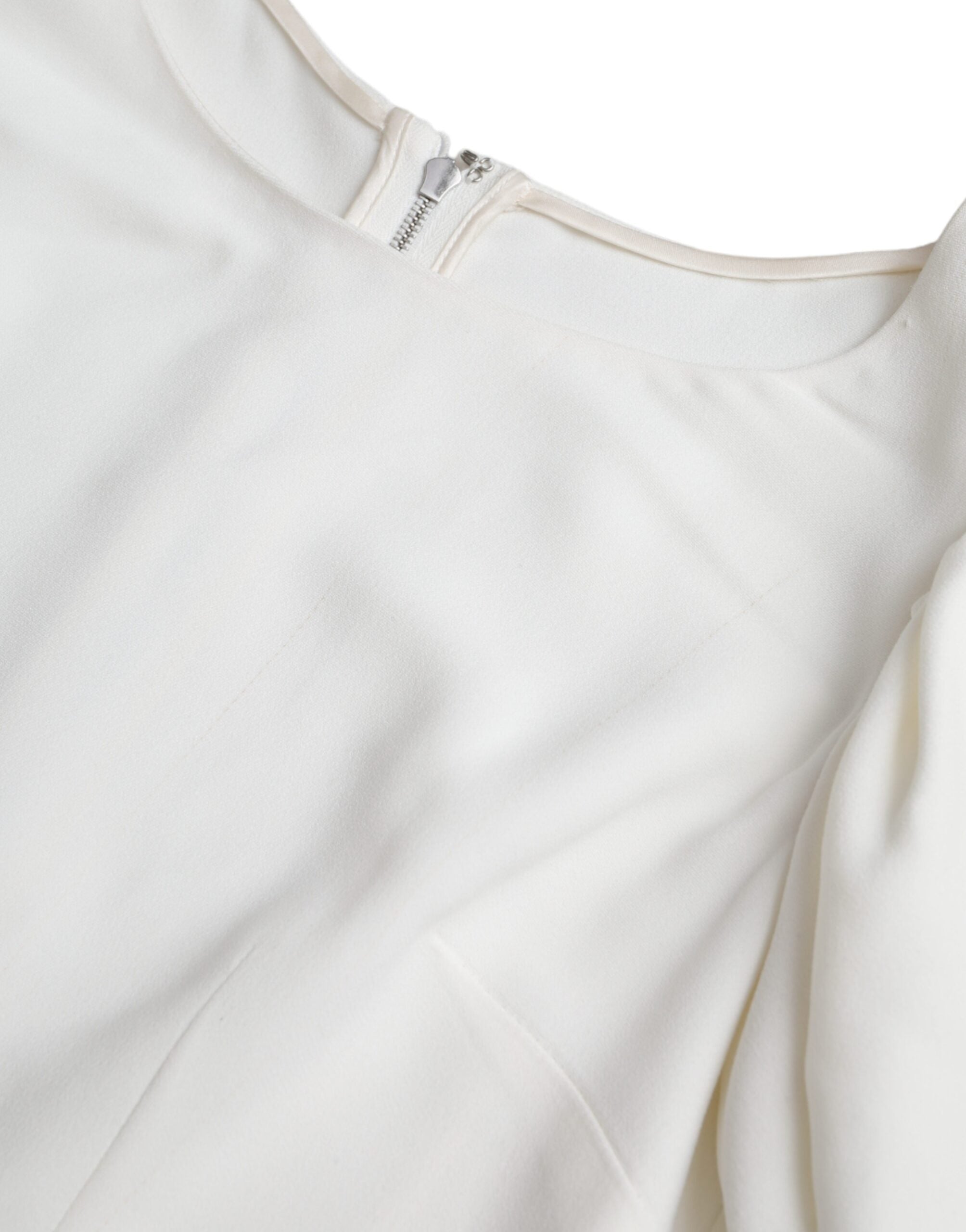 Dolce & Gabbana White Viscose Round Neck Short Sleeves Women's Top (Pre-Owned)