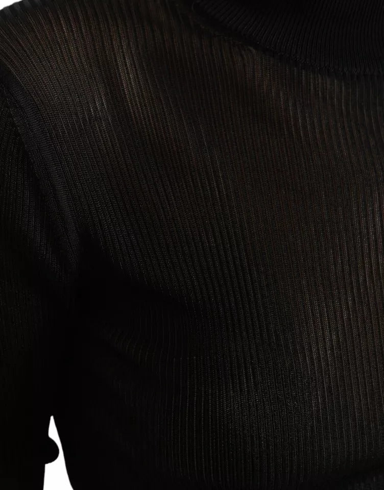 Dolce & Gabbana Black Viscose Turtle Neck Pullover Women's Sweater (Pre-Owned)
