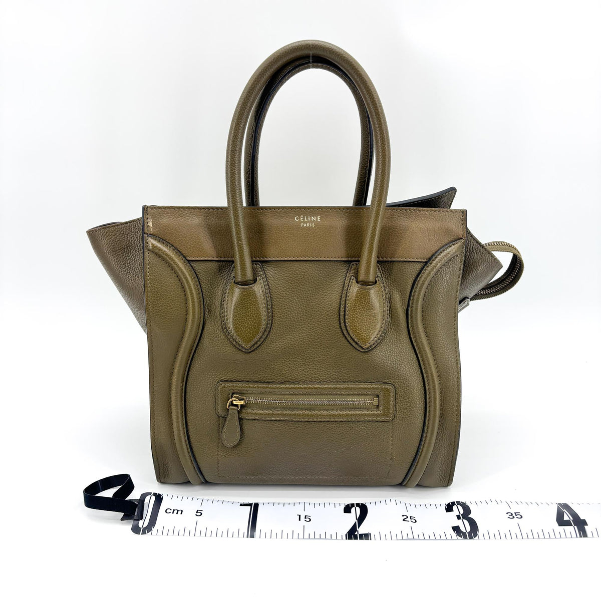Celine Luggage Smooth Leather Khaki Leather Handbag (Pre-Owned)
