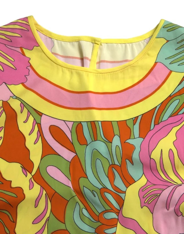 Dolce & Gabbana Multicolor Floral Silk Sleeveless Tank Women's Top (Pre-Owned)