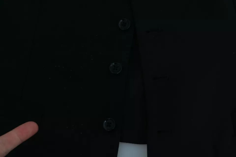 Dolce & Gabbana Black Stretch Waistcoat Formal Dress Wool Men's Vest (Pre-Owned)