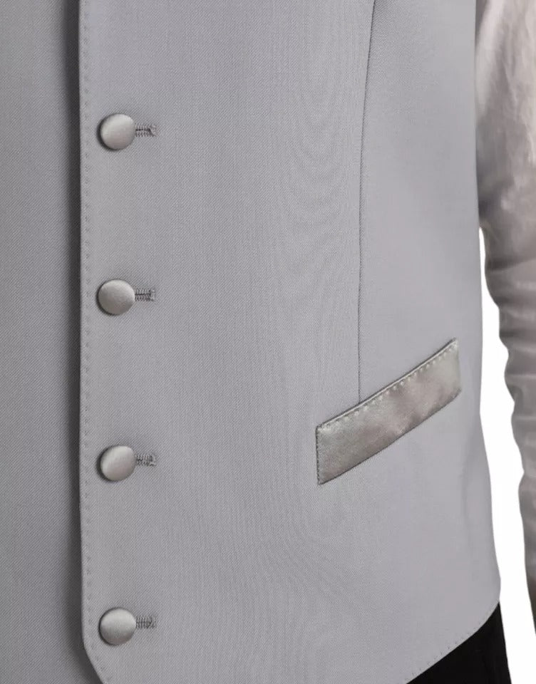 Dolce & Gabbana Light Blue Wool Formal Dress Waistcoat Men's Vest (Pre-Owned)