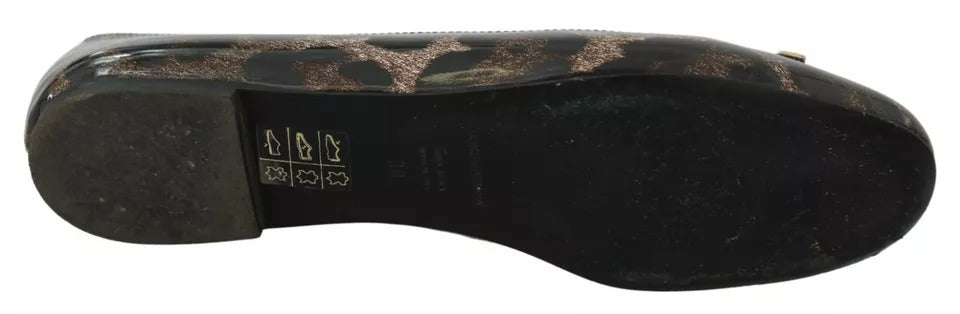 Dolce & Gabbana Brown Leopard Ballerina Flats Leather Women's Shoes (Pre-Owned)