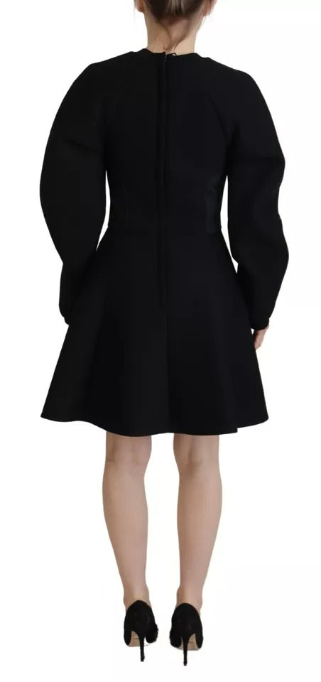 Dolce & Gabbana Black Long Sleeves A-line Mini Cotton Women's Dress (Pre-Owned)