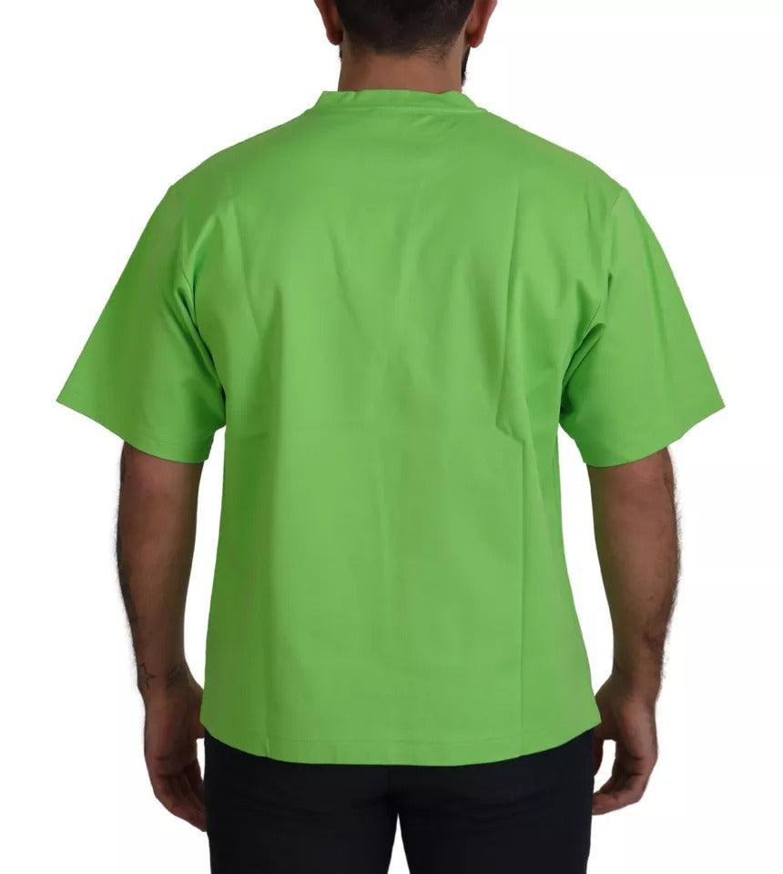 Dolce & Gabbana Green Cotton DG CHANNEL Top Men's T-shirt (Pre-Owned)