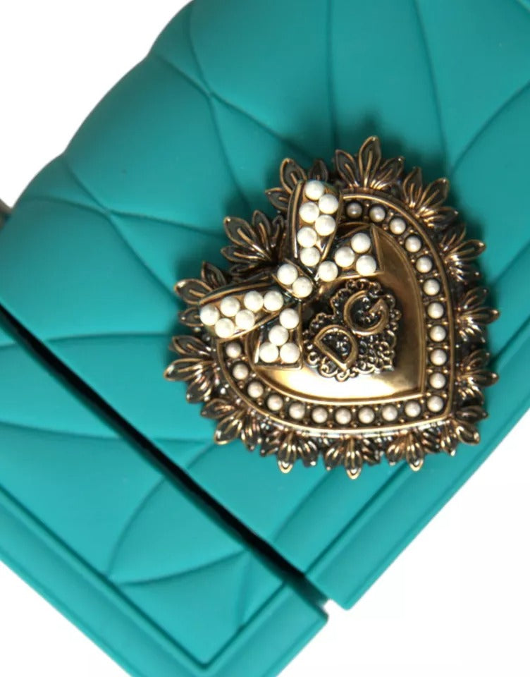 Dolce & Gabbana Turquoise Silicone Devotion Heart Cover Hand Bag Airpods Women's Case (Pre-Owned)