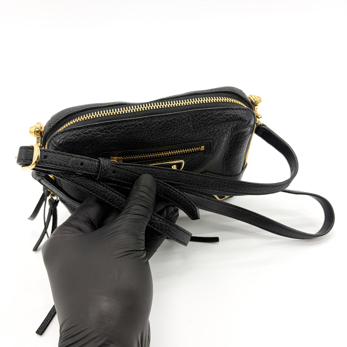 Balenciaga Classic Studs Chain Reporter Leather Black Leather Crossbody Bag Bag (Pre-Owned)