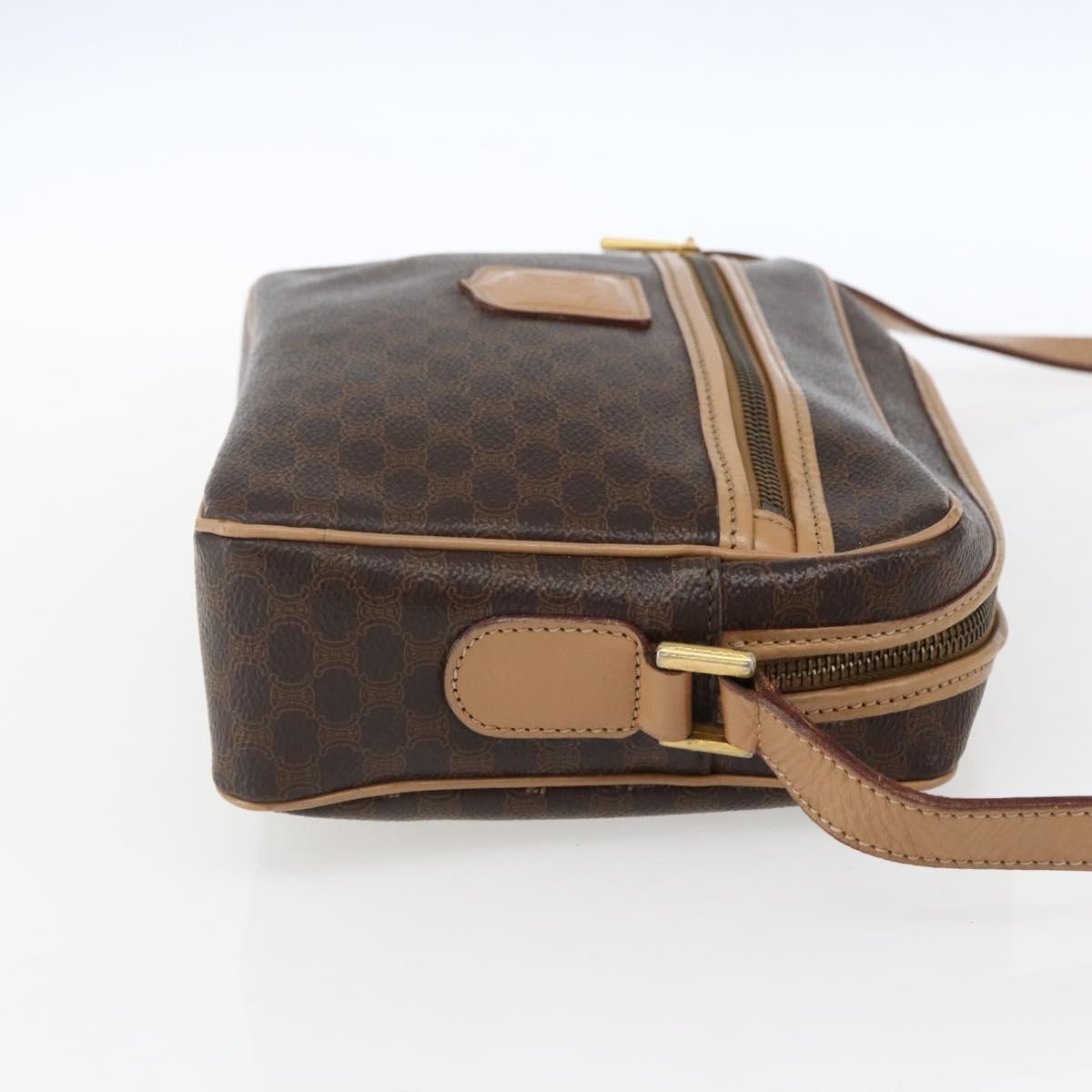 Celine Vintage Macadam Canvas And Leather Brown Canvas Shoulder Bag Bag (Pre-Owned)