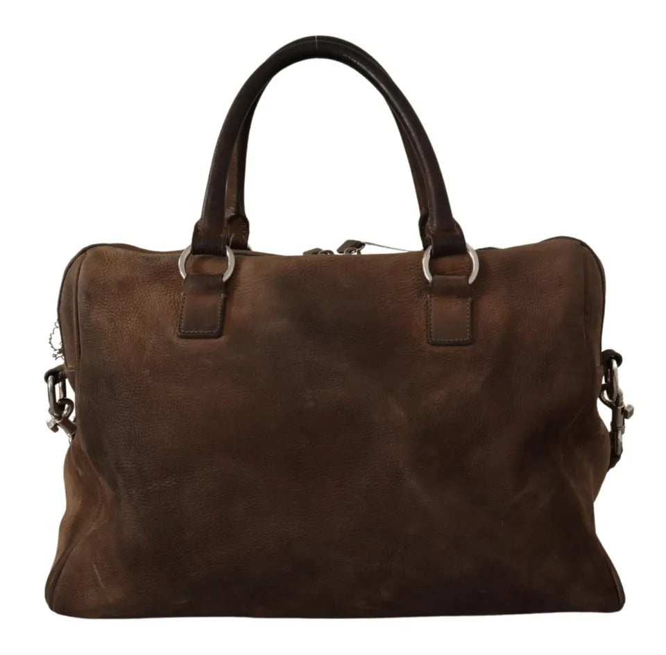 Dolce & Gabbana Brown Leather Shoulder Strap Travel Messenger Gym Men Men's Bag (Pre-Owned)