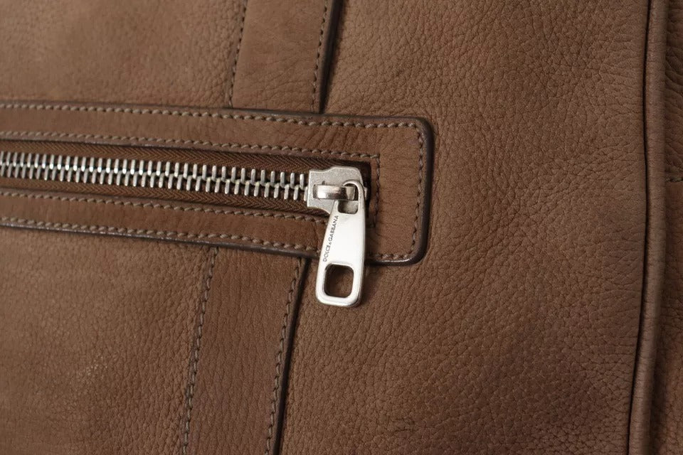 Dolce & Gabbana Brown Leather Shoulder Strap Travel Messenger Gym Men Men's Bag (Pre-Owned)