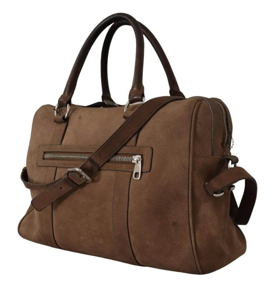 Dolce & Gabbana Brown Leather Shoulder Strap Travel Messenger Gym Men Men's Bag (Pre-Owned)