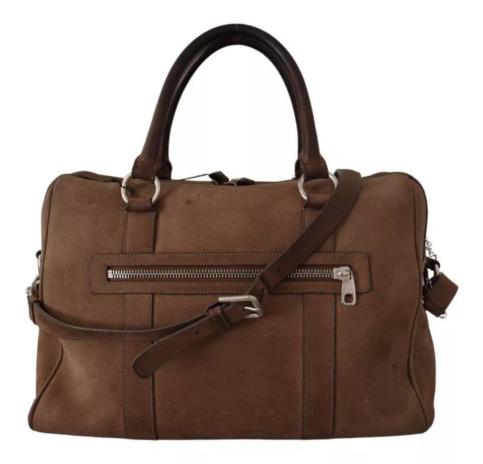 Dolce & Gabbana Brown Leather Shoulder Strap Travel Messenger Gym Men Men's Bag (Pre-Owned)