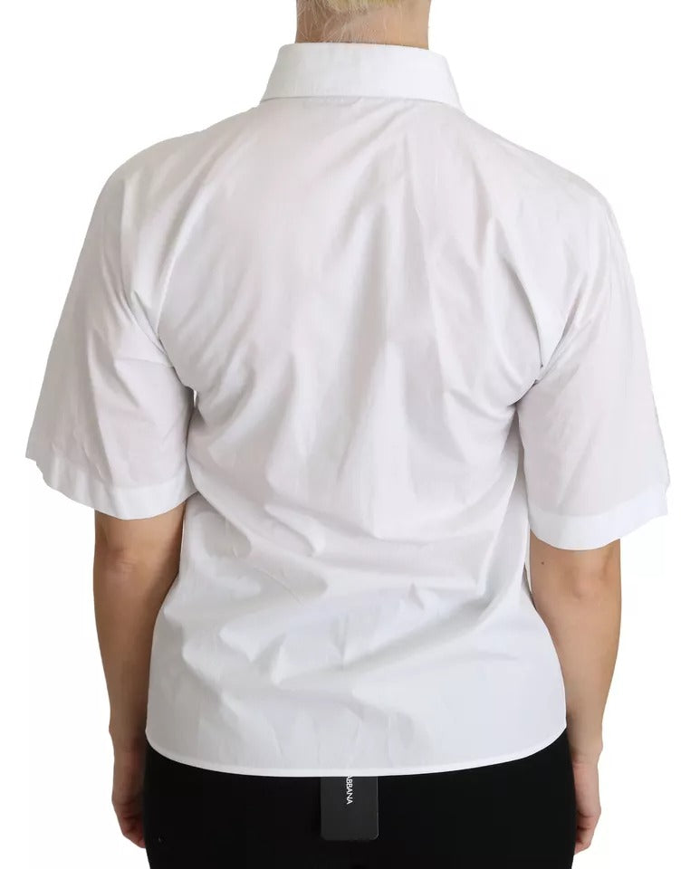 Dolce & Gabbana White Collared Short Sleeve Polo Shirt Women's Top (Pre-Owned)