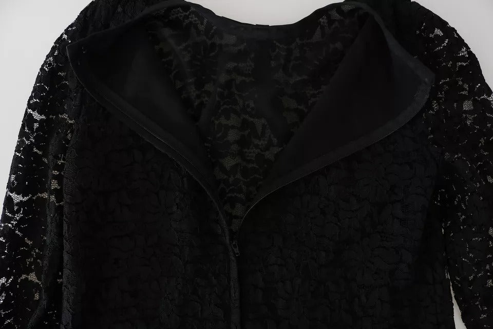 Dolce & Gabbana Black Lace Long Sleeve Blouse Nylon Women's Top (Pre-Owned)