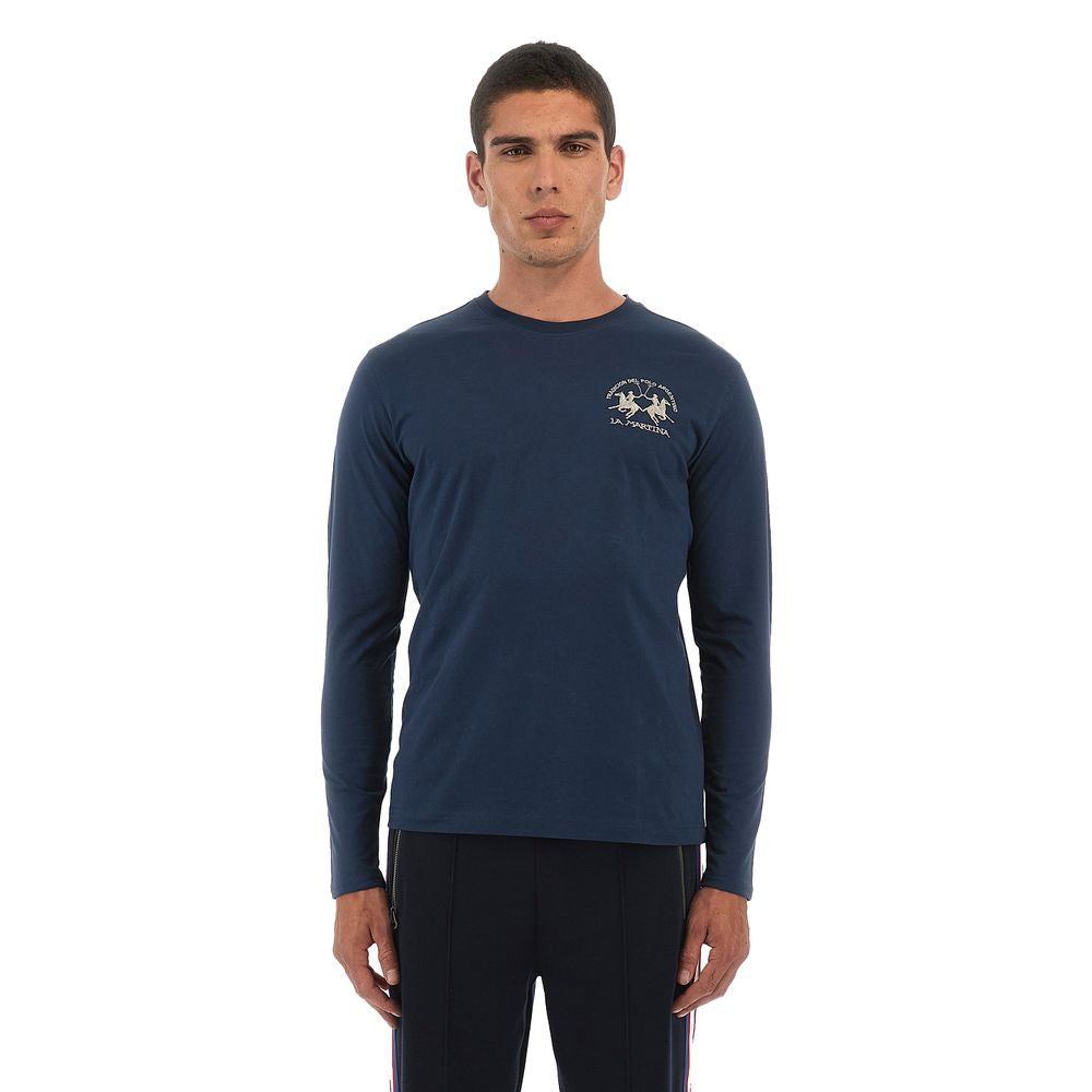 La Martina Blue Cotton Men's T-Shirt