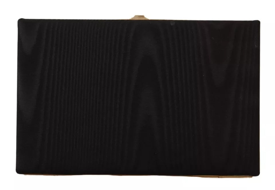 Dolce & Gabbana Black Silk Gold Frame Clutch Evening Party Purse Women's Bag (Pre-Owned)