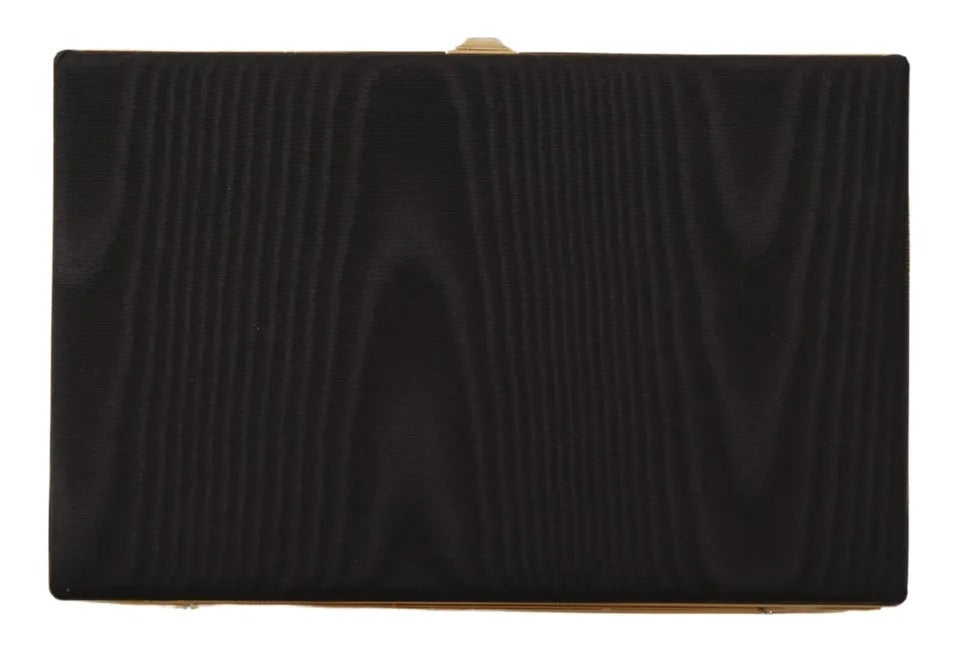 Dolce & Gabbana Black Silk Gold Frame Clutch Evening Party Purse Women's Bag (Pre-Owned)