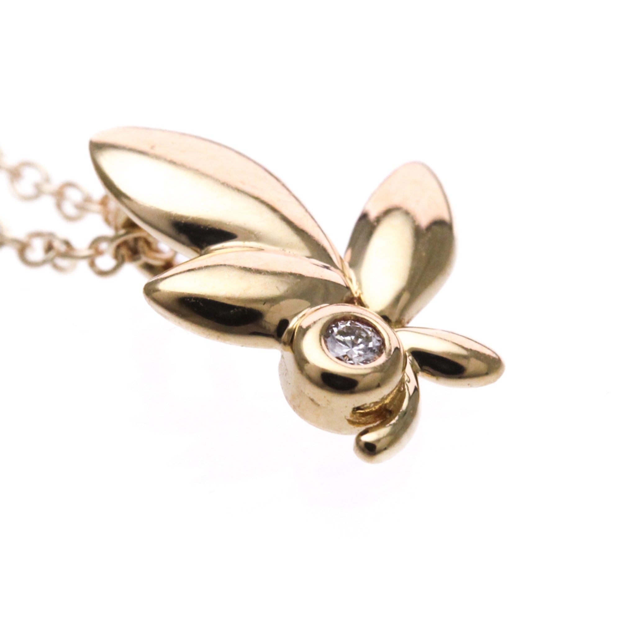 Tiffany & Co. Paloma Picasso Olive Leaf Pendant 18K Rose Gold With Diamond Gold Pink_Gold Necklace Jewelry (Pre-Owned)