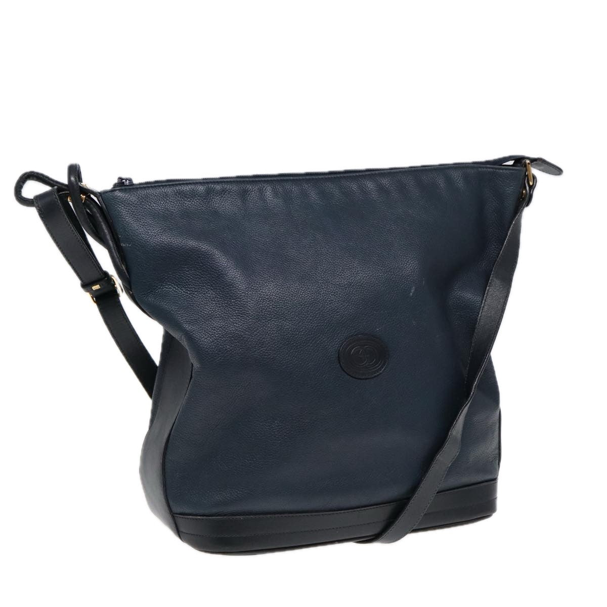 Gucci Vintage Leather Navy Leather Shoulder Bag Bag (Pre-Owned)