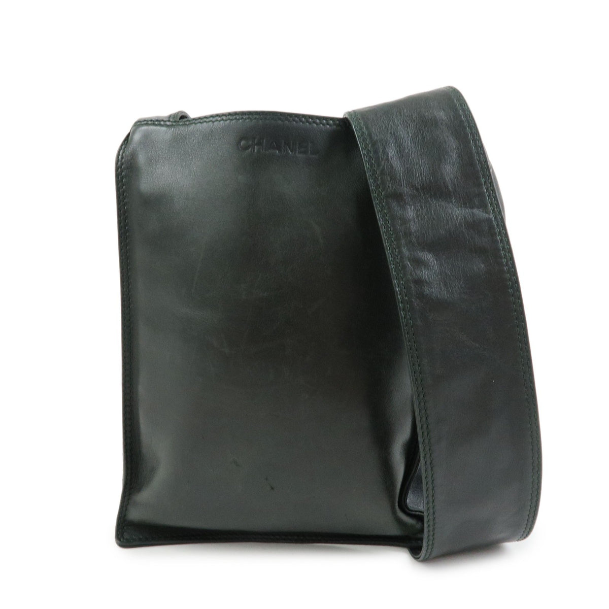 Chanel Flat Cc Lambskin Black Leather Backpack Bag (Pre-Owned)