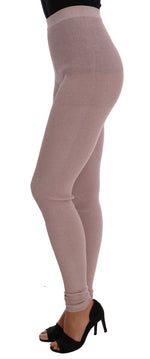 Dolce & Gabbana Elegant Pink Mid-Waist Stretch Women's Pants