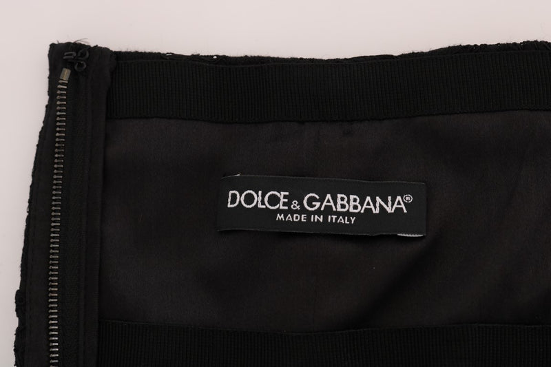 Dolce & Gabbana Black Floral Cutout Lace A-Line Women's Skirt