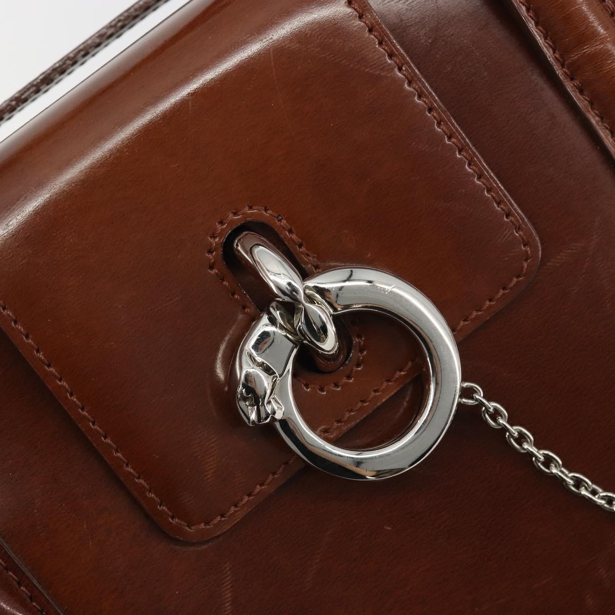 Cartier Panthère Leather Brown Patent_Leather Handbag (Pre-Owned)