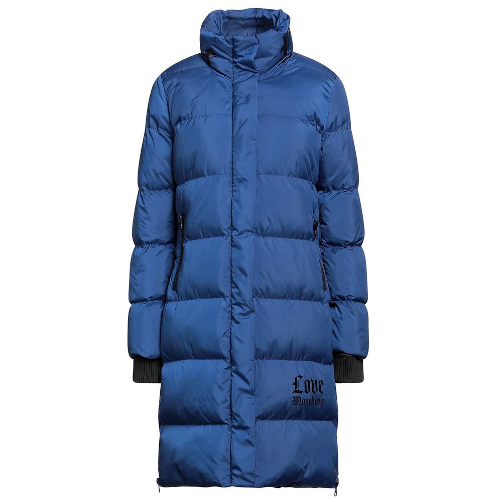 Love Moschino Chic Long Down Jacket with Logo Women's Detail
