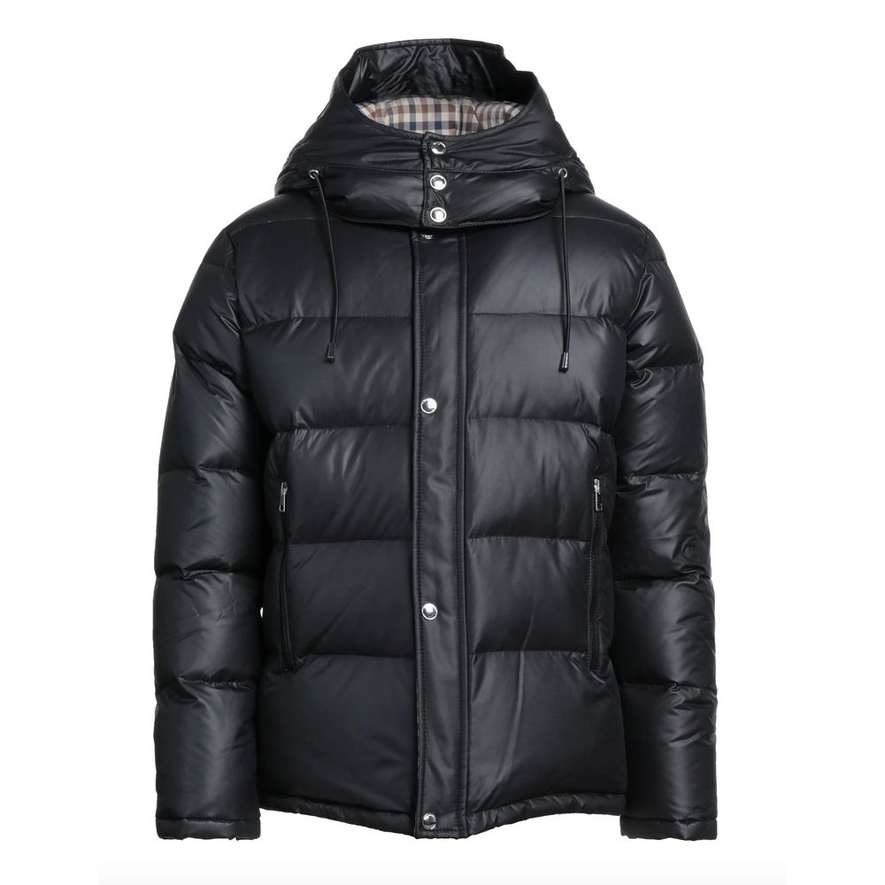 Aquascutum Black Polyester Men Men's Jacket