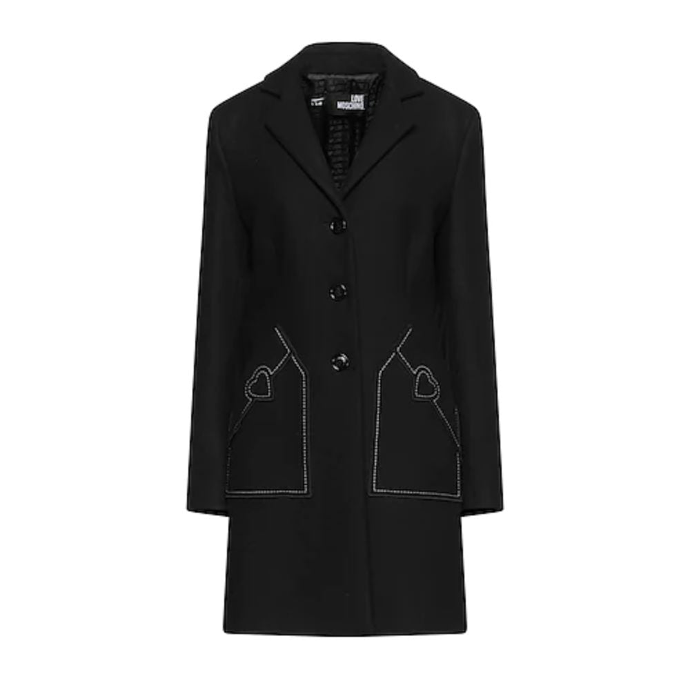 Love Moschino Black Wool Women Women's Coat