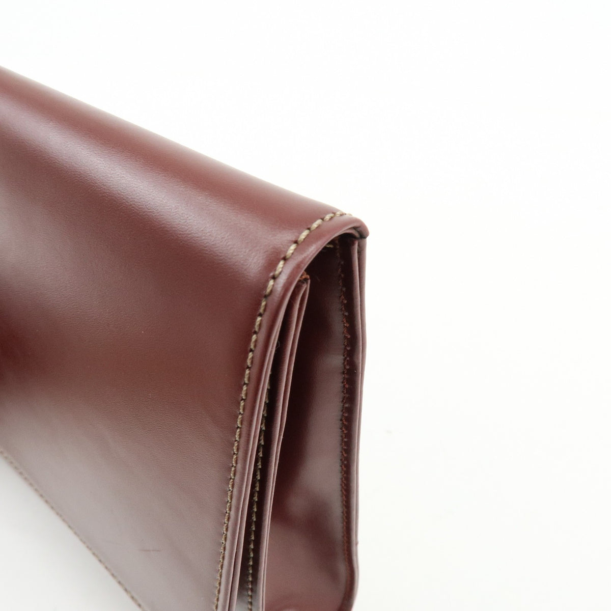Cartier Must De Cartier Clutch Leather Burgundy Leather Clutche & Pouche Bag (Pre-Owned)