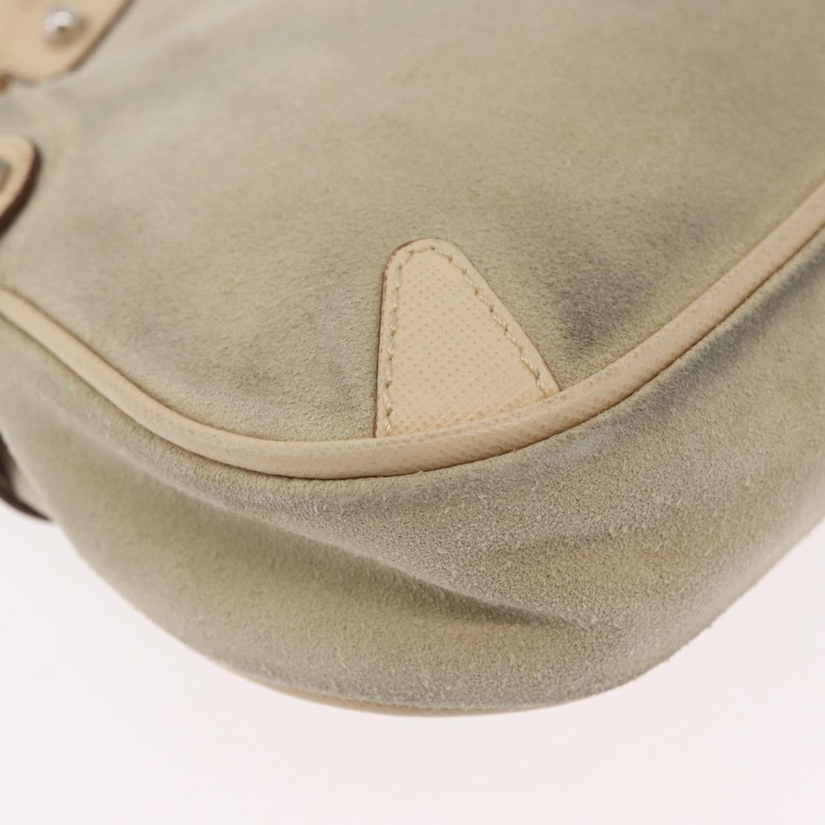 Salvatore Ferragamo Gancini Suede Beige Suede Handbag (Pre-Owned)