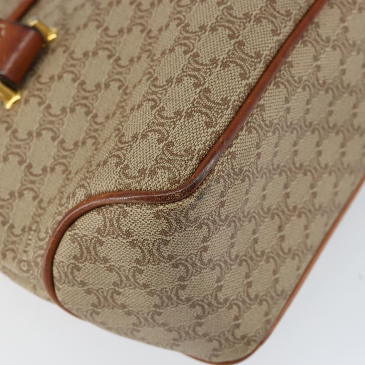 Celine Vintage Macadam Canvas And Leather Beige Canvas Handbag (Pre-Owned)
