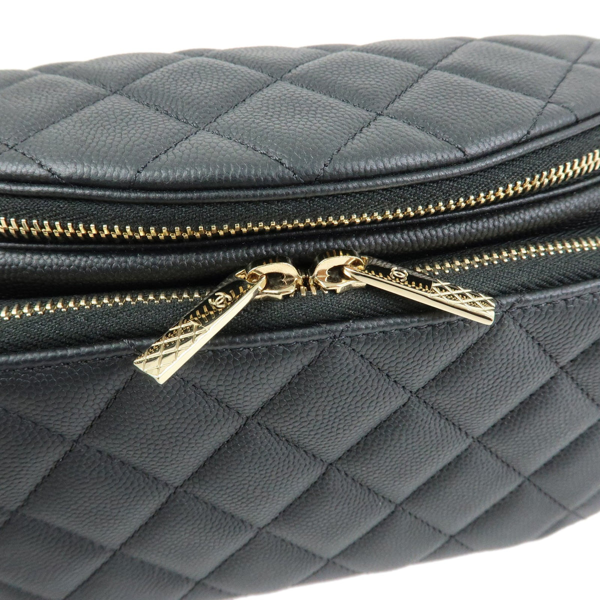 Chanel Business Affinity Waist Quilted Caviar Black Leather Handbag (Pre-Owned)