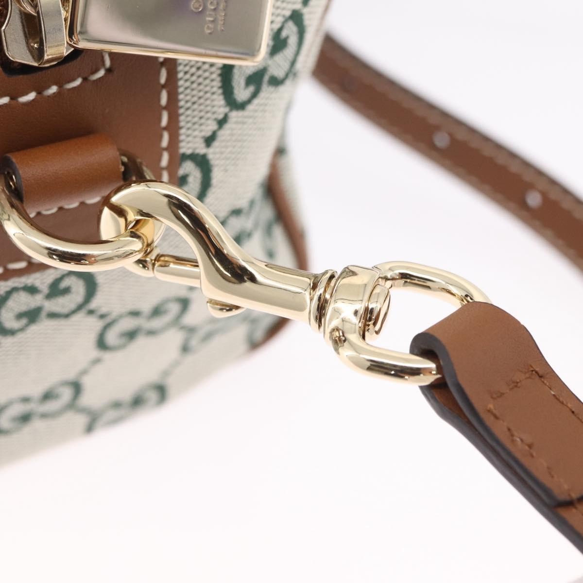 Gucci Web Boston Gg Canvas Green Canvas Handbag (Pre-Owned)
