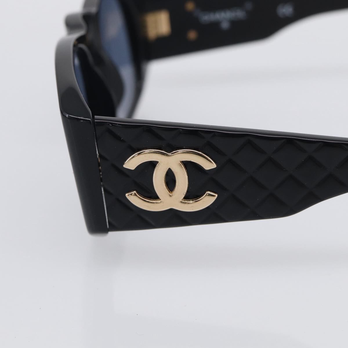 Chanel Cc Logo Matelasse Sunglasses Eye Wear Plastic Black Plastic Sunglasse Accessory (Pre-Owned)