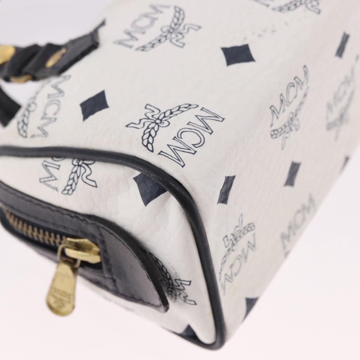 MCM Visetos Leather White Leather Handbag (Pre-Owned)