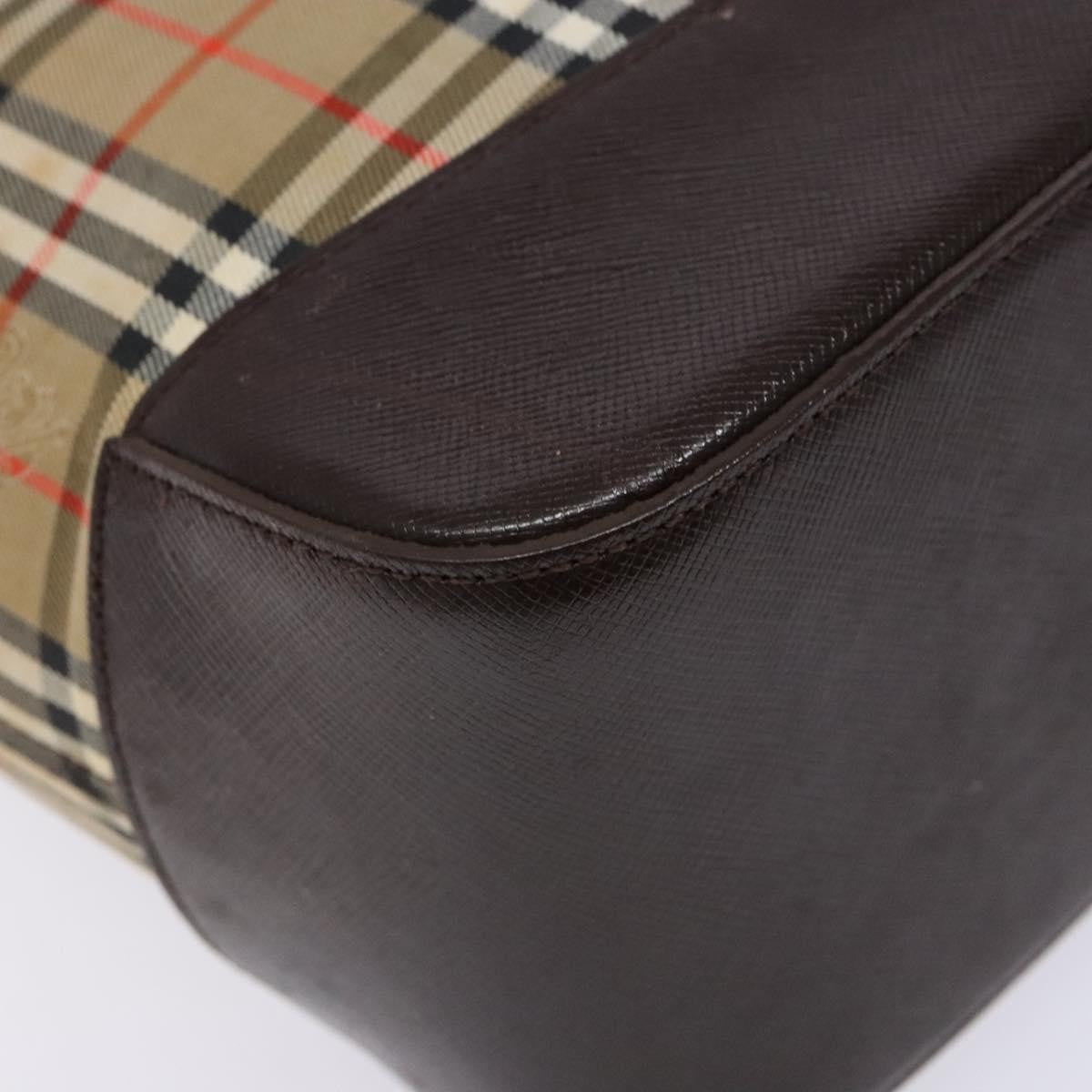 Burberry Nova Check Tote Canvas Check Pattern Beige Canvas Bag (Pre-Owned)