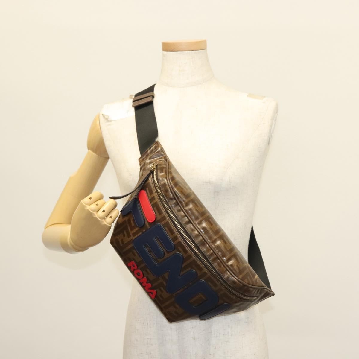 Fendi Mania Logo Waist Zucca Coated Canvas Brown Canvas Clutche & Pouche Bag (Pre-Owned)