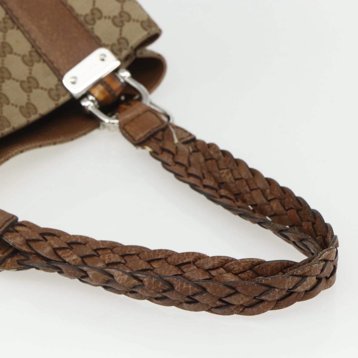 Gucci Bamboo Bar Gg Canvas Beige Canvas Tote Bag Bag (Pre-Owned)